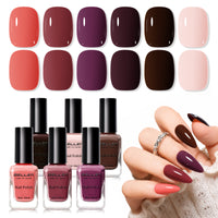 Gellen Quick Dry Nail Polish, 6Colors Wine Plum Dark Tone Gradient Collection Regular Nail Polish Set No UV Light Needed for Finger Toe & Fake Nails Home Salon DIY Nail Art